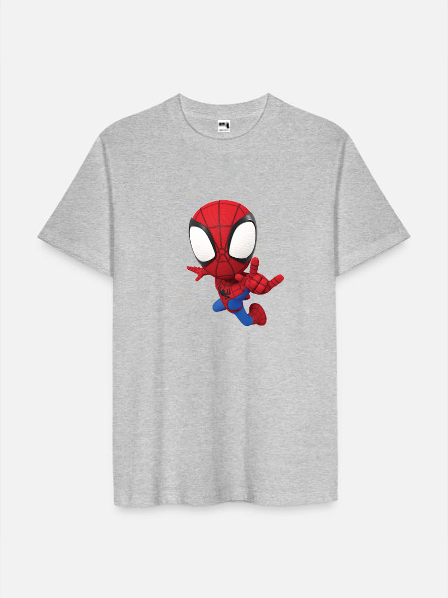 Men's Casual Spider-Man Printed Round Neck Short Sleeve T-Shirt