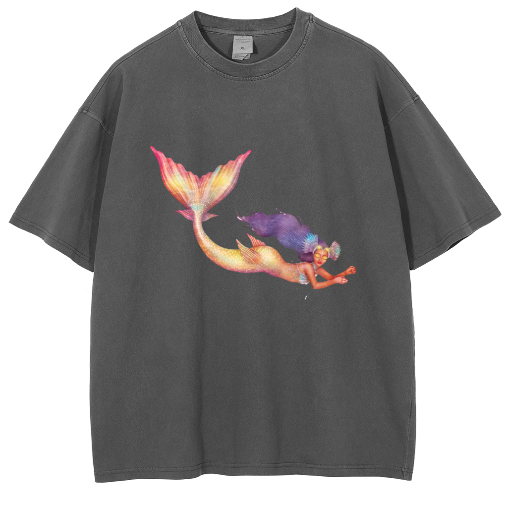 Mens Cotton Wash Solid T-Shirts Oversized Unisex Short Sleeve Streetwear Rap Hip Hop Basic Tee Tops