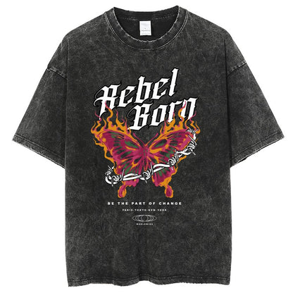 Unisex Vintage Solid Wash T-Shirts 2305102633