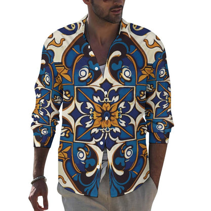 Men's Casual Printed Long Sleeve Shirt 2306103088