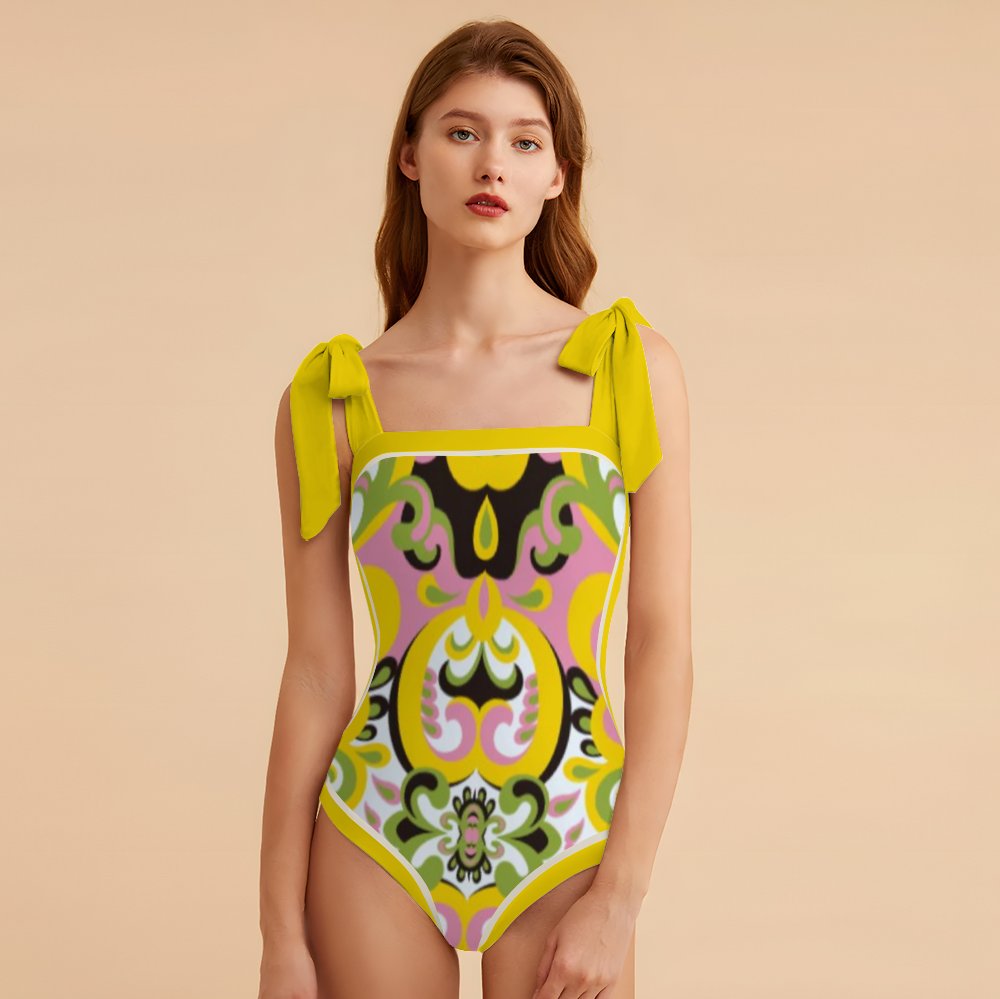 Fashion Printed One Piece Swimsuit And Cover Up 2305106419