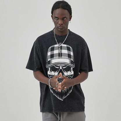 Mens Cotton Wash Solid T-Shirts Oversized Unisex Short Sleeve Streetwear Rap Hip Hop Basic Tee Tops 2305101593