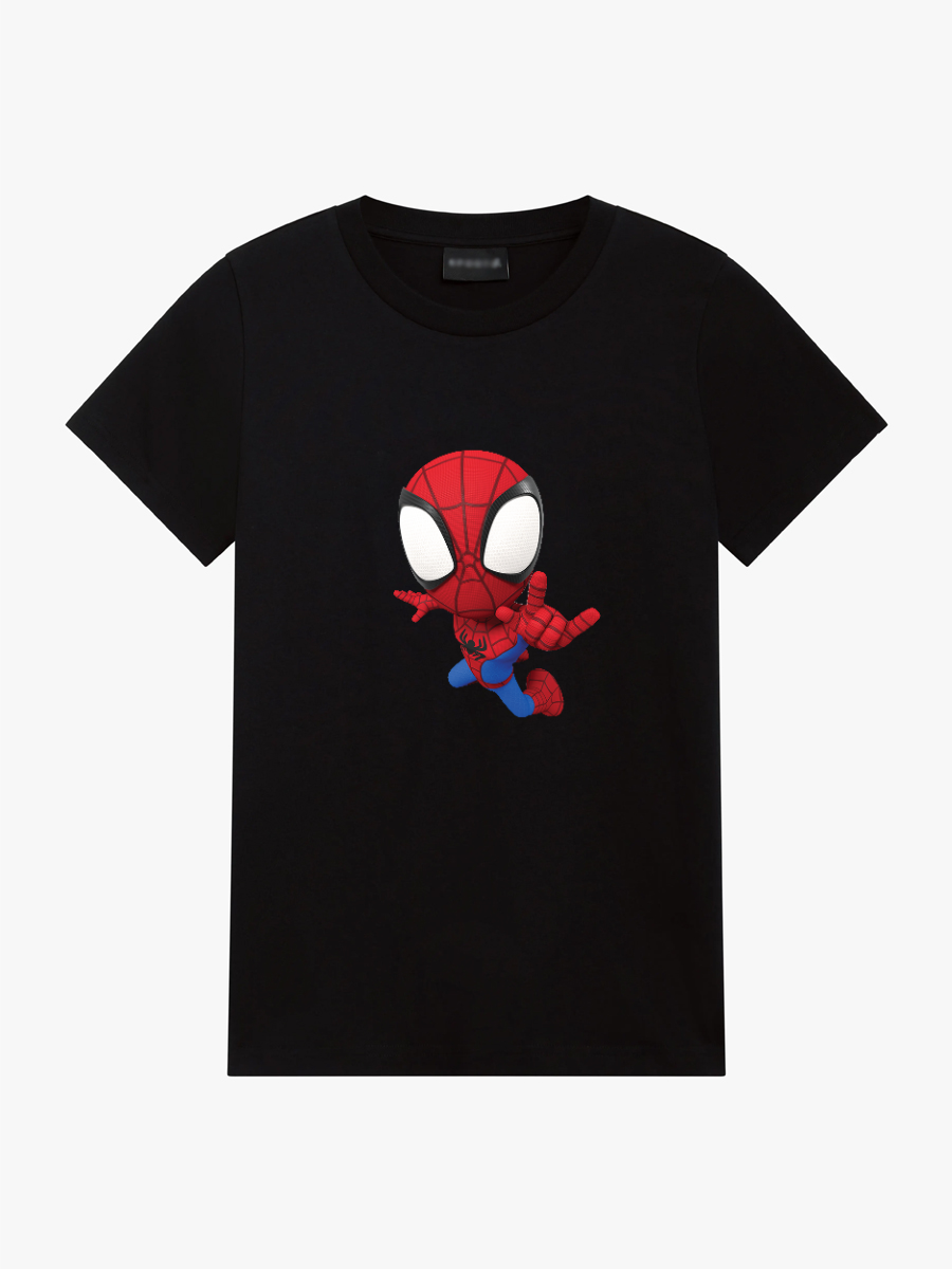 Women's Casual Spider-Man Printed Round Neck Short Sleeve T-Shirt