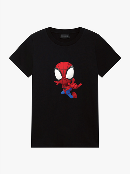 Women's Casual Spider-Man Printed Round Neck Short Sleeve T-Shirt