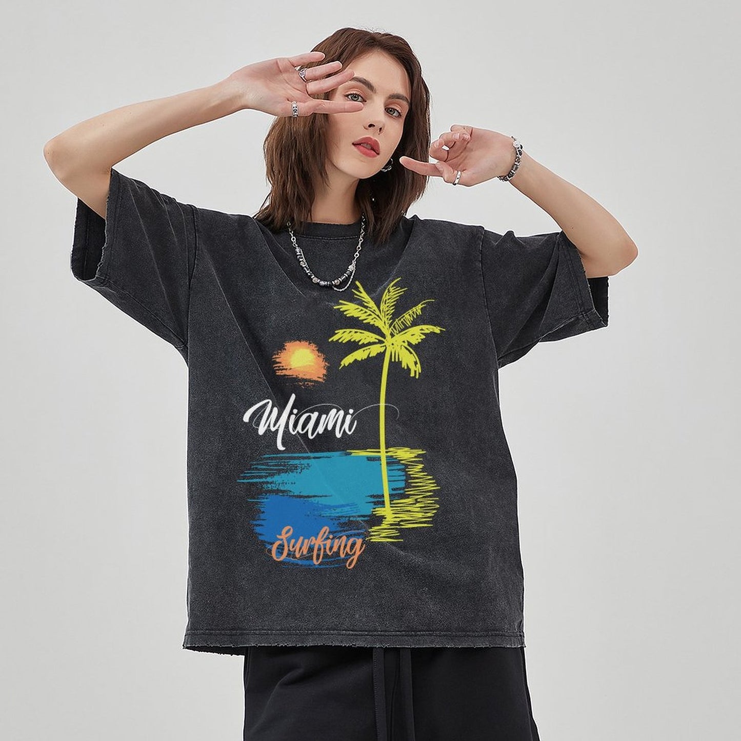 Unisex Vintage Solid Wash T-Shirts 2305101931