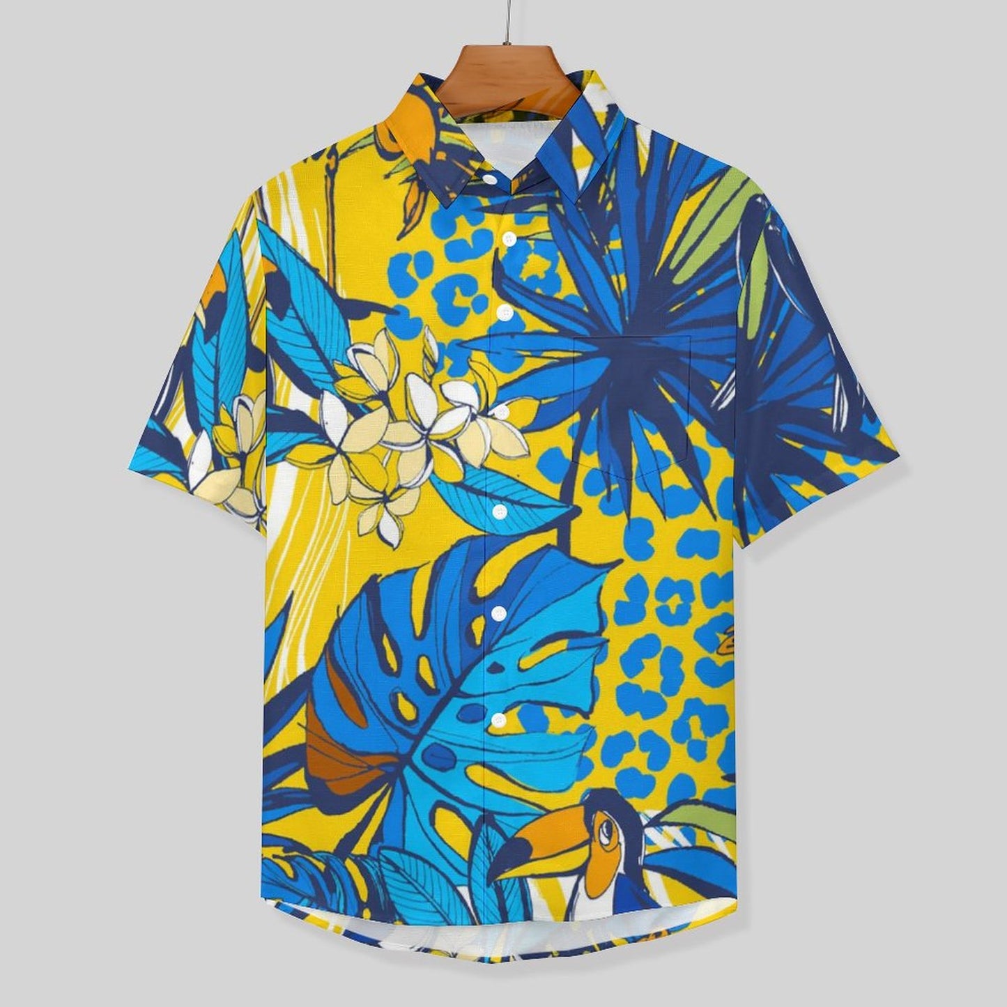 Men's Tropical Plant Print Vacation Hawaiian Shirt 2306104586