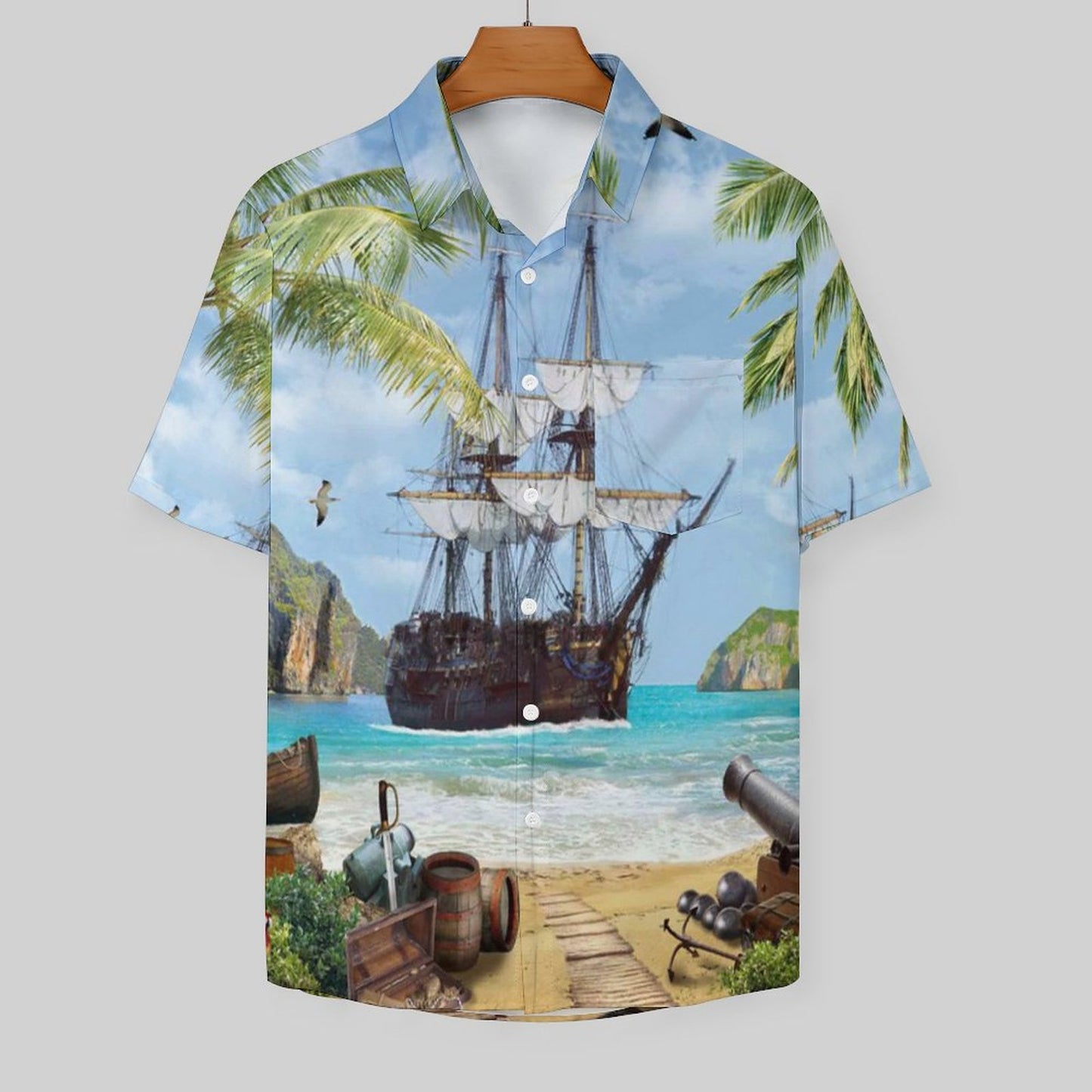 Men's Fashion Casual Printed Short Sleeve Shirts 2306104363