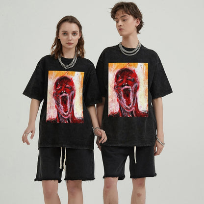 Unisex Vintage Solid Wash T-Shirts 2305104079