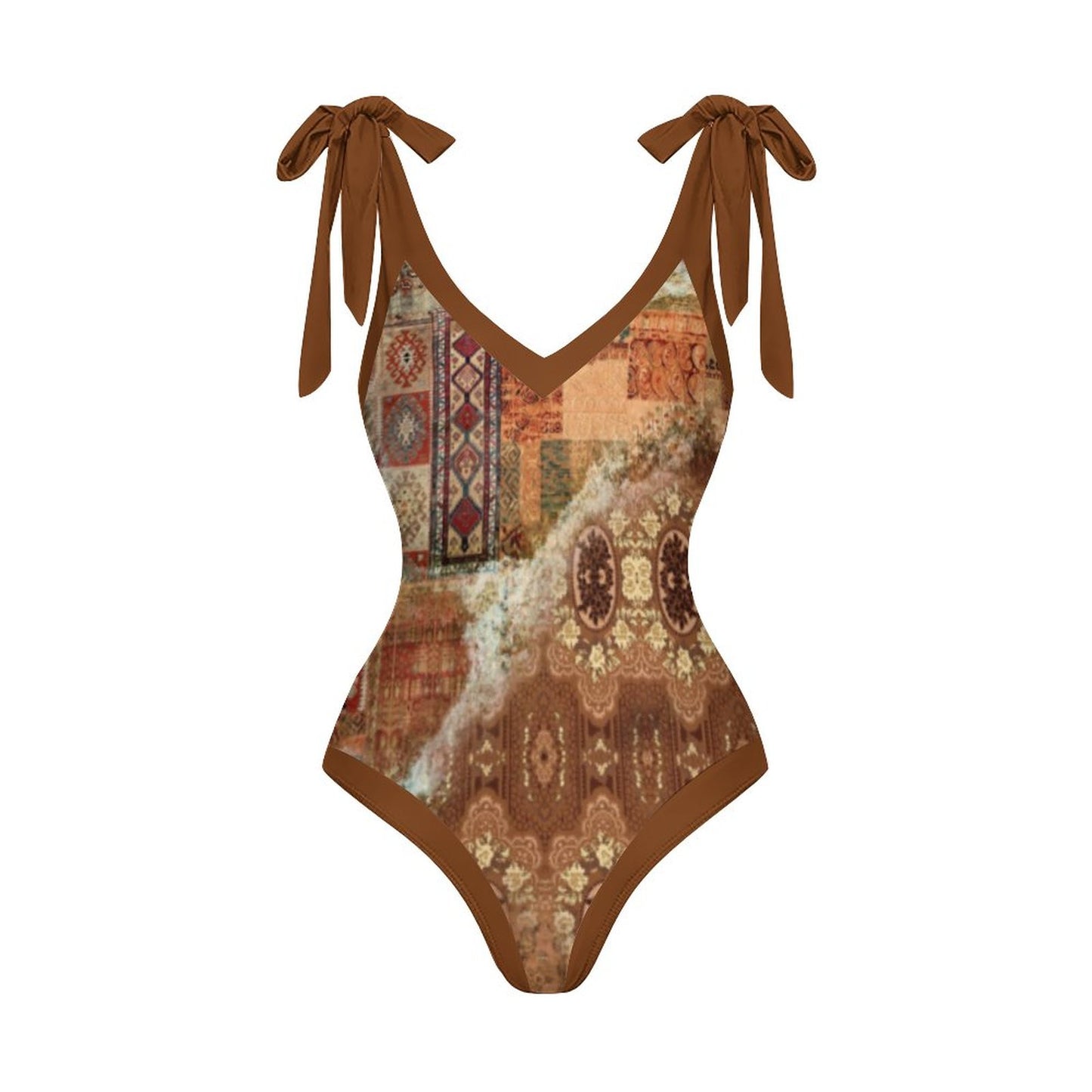 Casual Printed One-Piece Swimsuit And Cover Up 2305102833