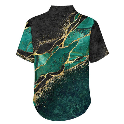 Men's Texture Print Vacation Hawaiian Shirt 2306104039