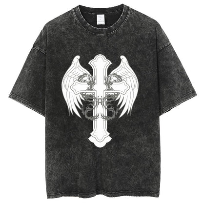 Unisex Vintage Solid Wash T-Shirts 2305102836