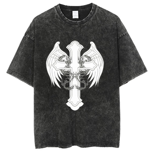 Unisex Vintage Solid Wash T-Shirts 2305102836
