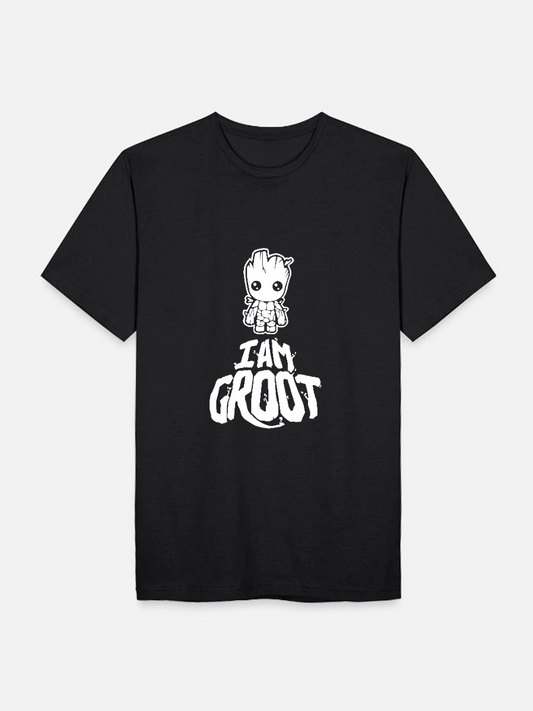 Men's Casual Groot Marvel Printed Round Neck Short Sleeve T-Shirt