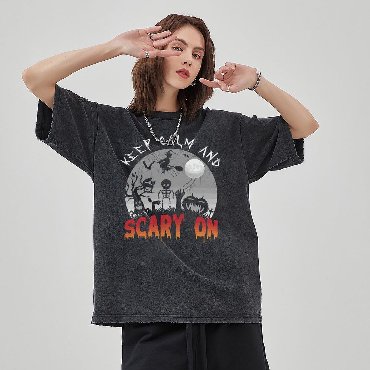 Unisex Vintage Solid Wash T-Shirts 2305101614