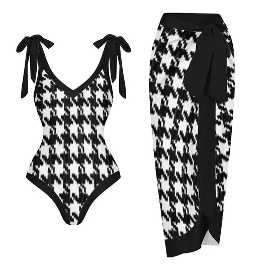Casual Printed One Piece Swimsuit And Cover Up 2305105070