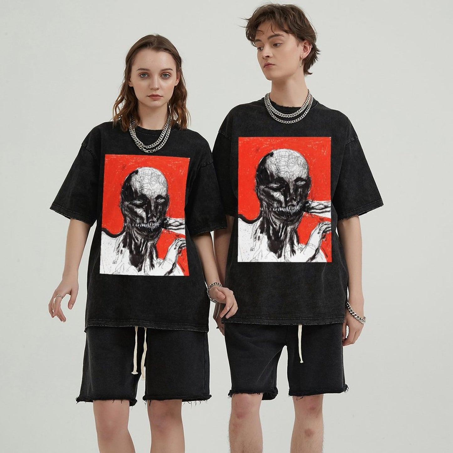 Unisex Vintage Solid Wash T-Shirts 2305104089