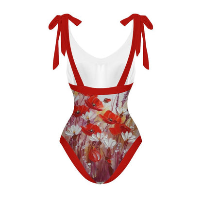 Casual Printed One-Piece Swimsuit And Cover Up 2305102660