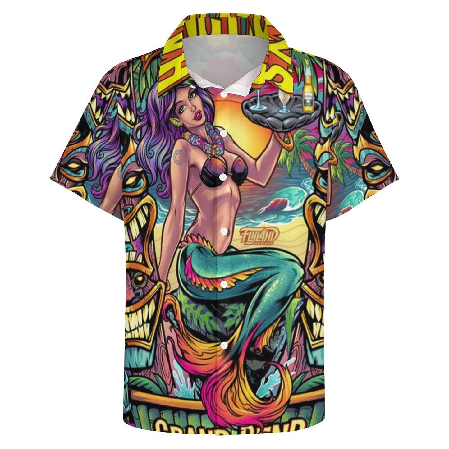 Men's Hawaiian Print Resort Shirt 2305101682