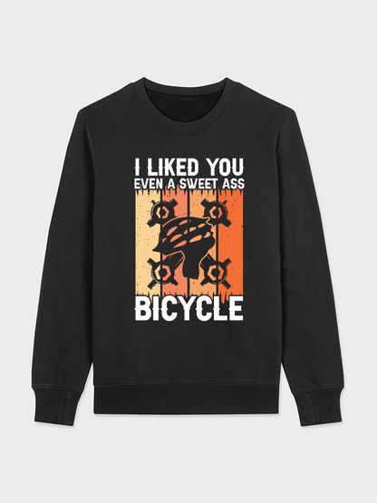 Unisex Round Neck Casual Bicycle Printed Long Sleeve Sweatshirt