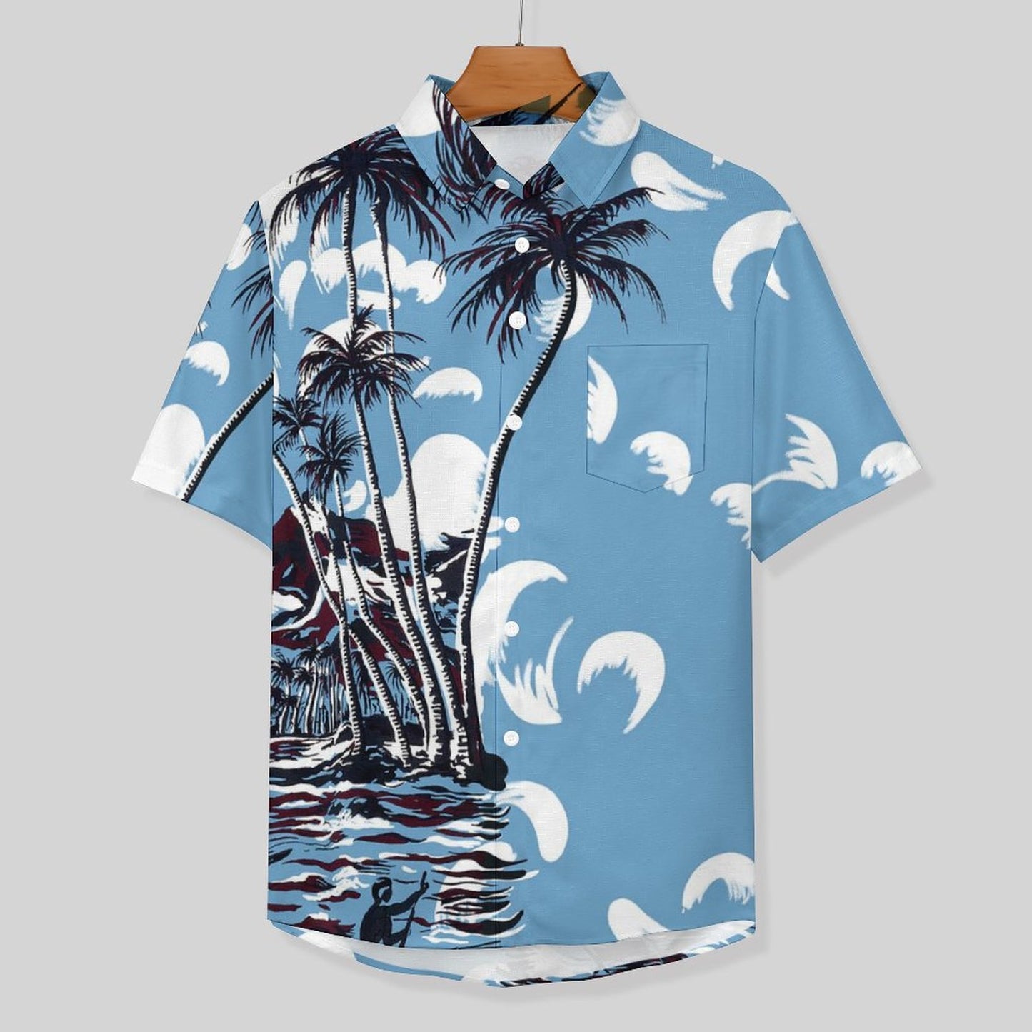 Men's Beach Botanical Print Vacation Hawaiian Shirt 2306104581
