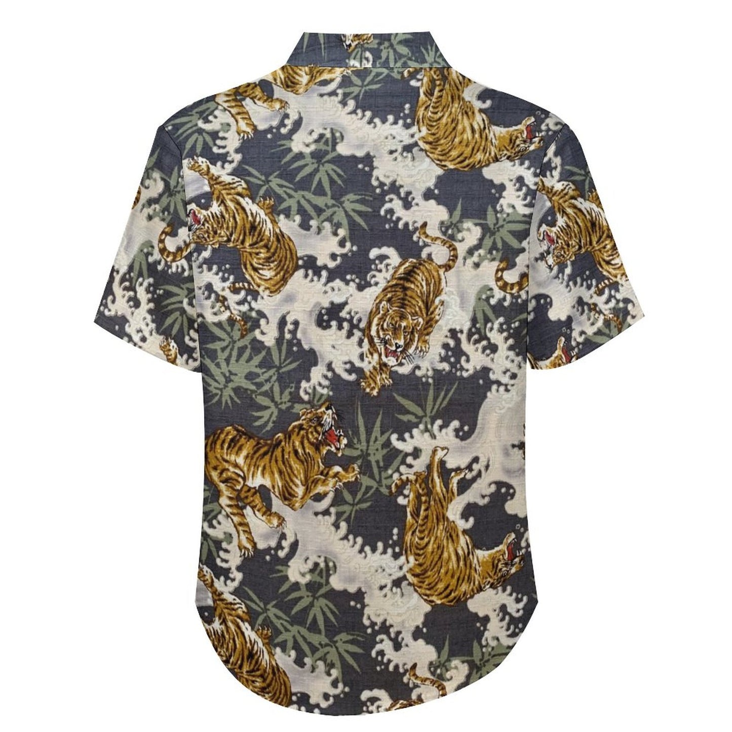 Cotton Tiger Breast Pocket Short Sleeve Resort Shirt 2306100688