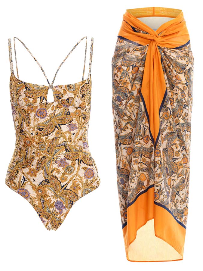 Printed Cutout Chic One Piece Swimsuit