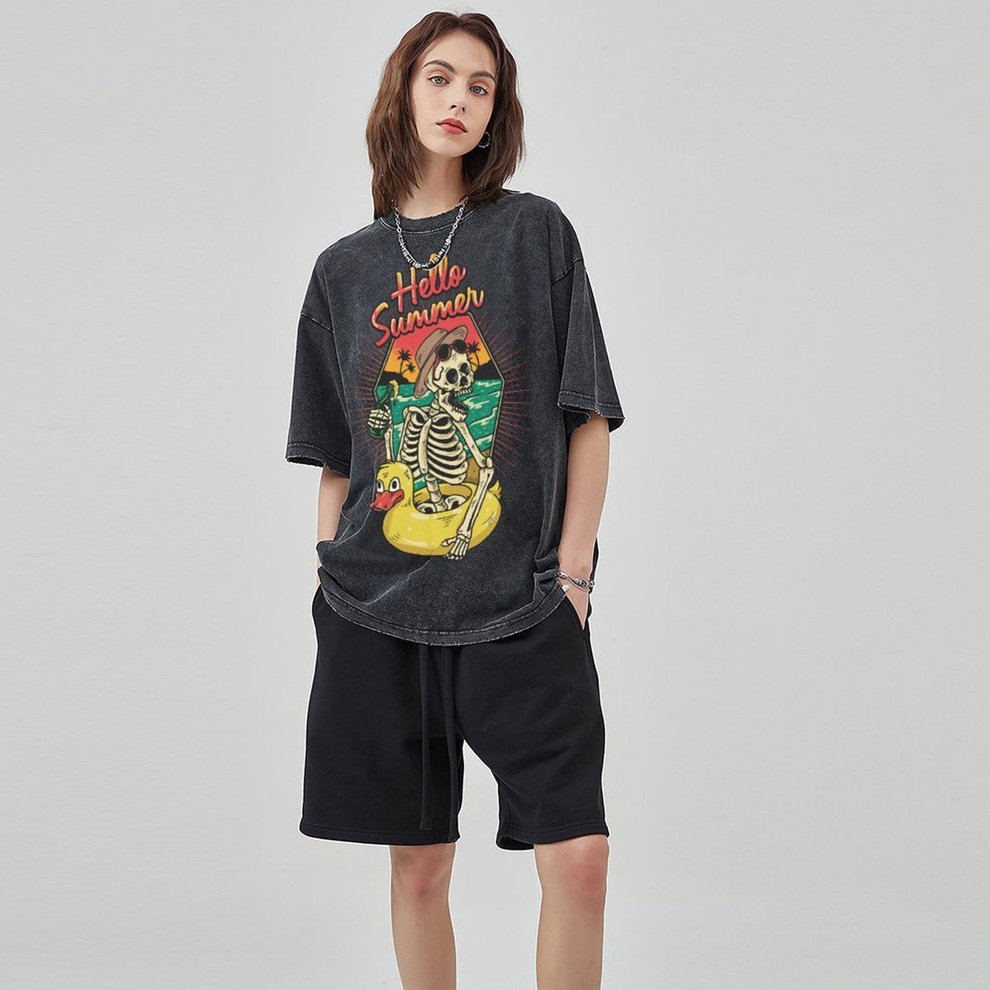 Unisex Vintage Solid Wash T-Shirts 2305101923