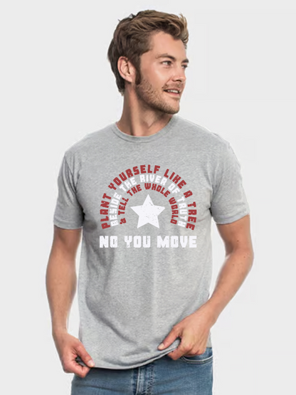 Men's Casual Marvel No You Move Printed Round Neck Short Sleeve T-Shirt