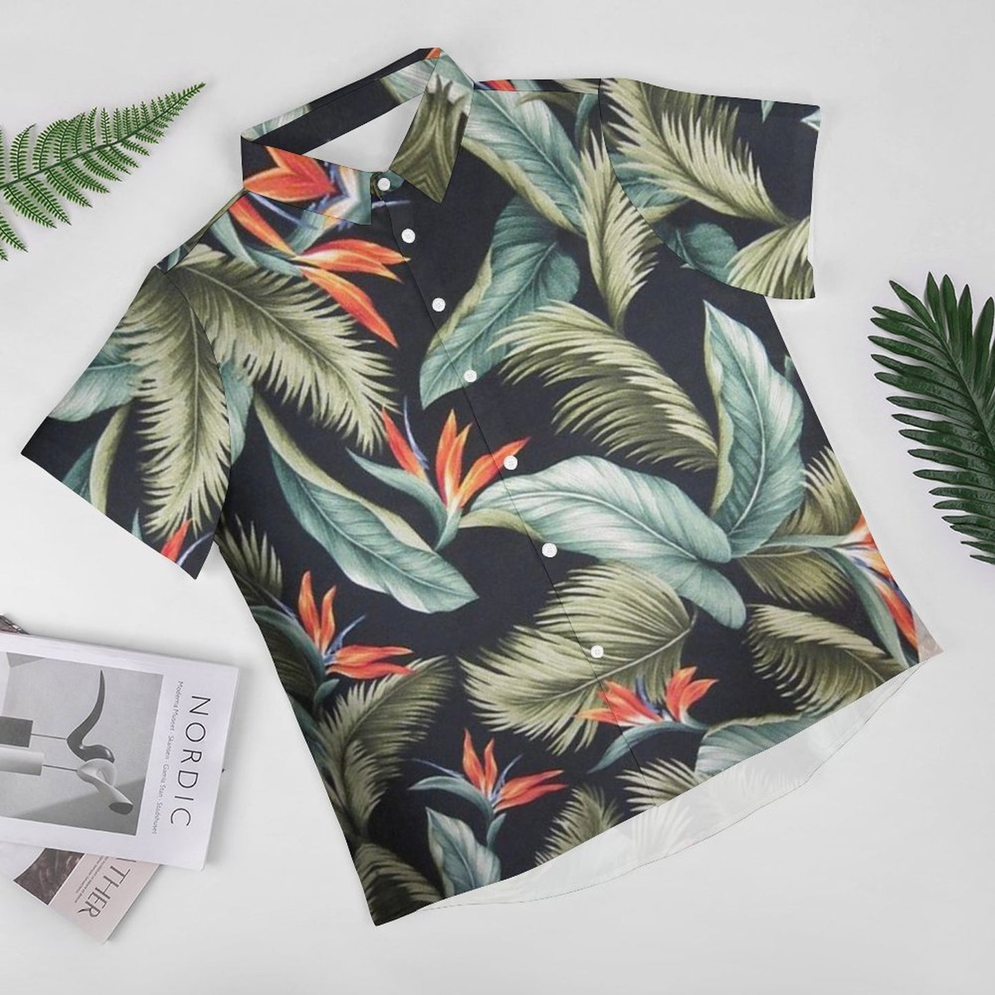 Men's Hawaiian Print Resort Shirt 2305101467