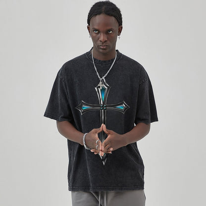 Unisex Vintage Solid Wash T-Shirts 2305103944