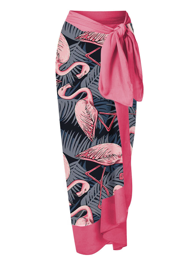 Fashion Print Tie One Piece Swimsuit