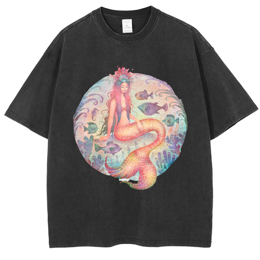 Mens Cotton Wash Solid T-Shirts Oversized Unisex Short Sleeve Streetwear Rap Hip Hop Basic Tee Tops