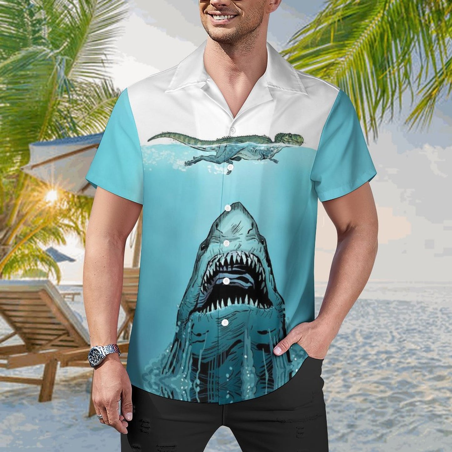 Men's Hawaiian Print Casual Shirt 2304105227