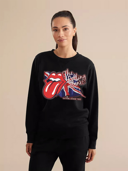 Unisex Round Neck Casual Printed Long Sleeve Sweatshirt