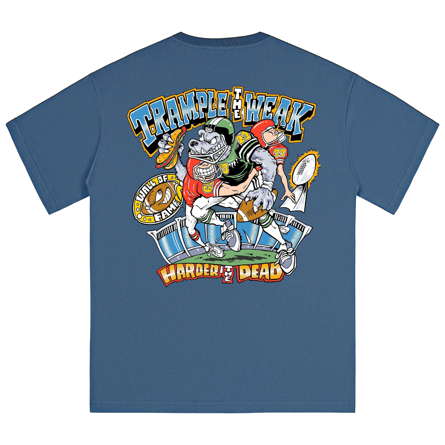 Unisex Vintage Casual Wash Print Denim T