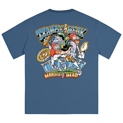 Unisex Vintage Casual Wash Print Denim T