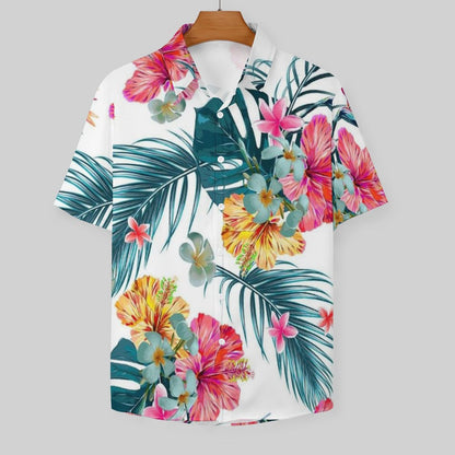 Men's Hawaiian Print Resort Shirt 2305101473