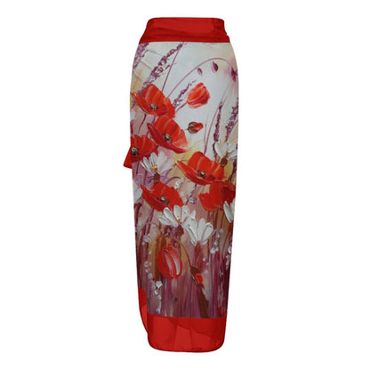 Casual Printed One-Piece Swimsuit And Cover Up 2305102660