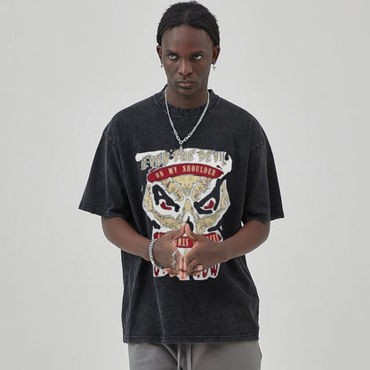 Unisex Vintage Solid Wash T-Shirts 2305104069