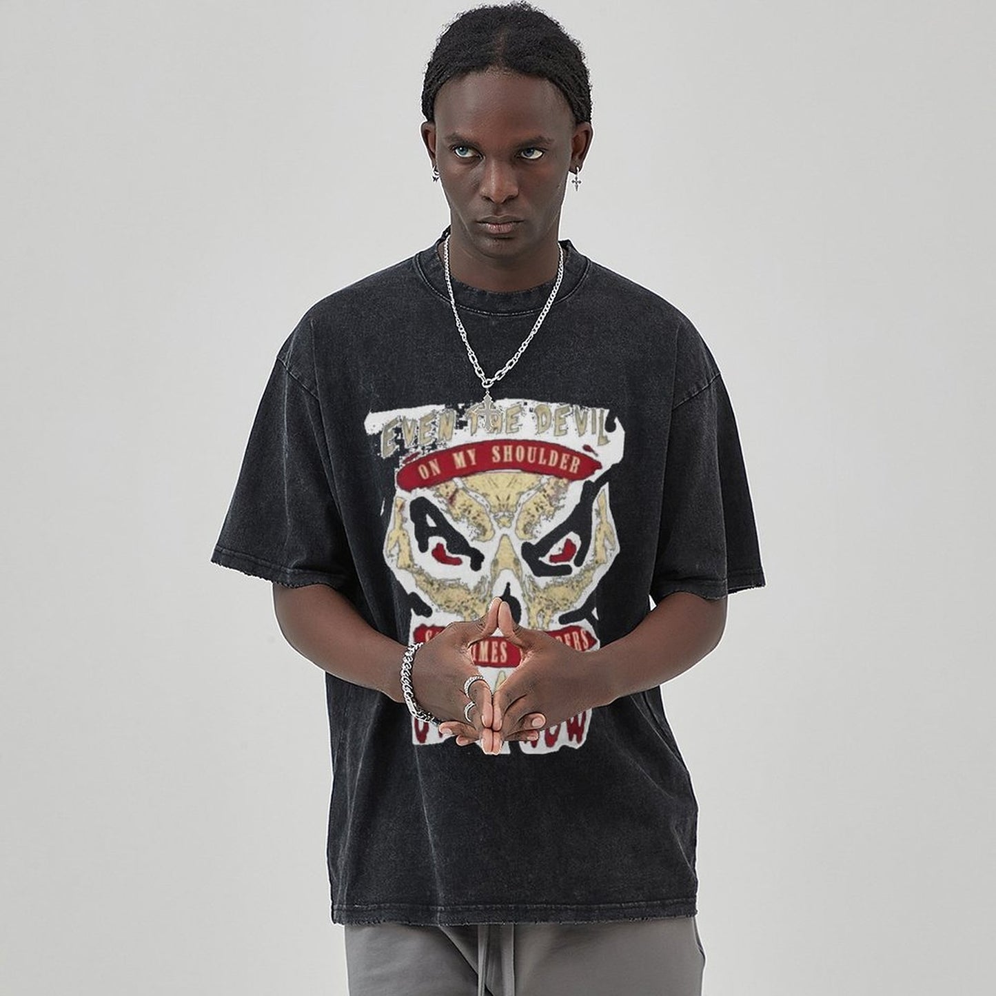 Unisex Vintage Solid Wash T-Shirts 2305104069