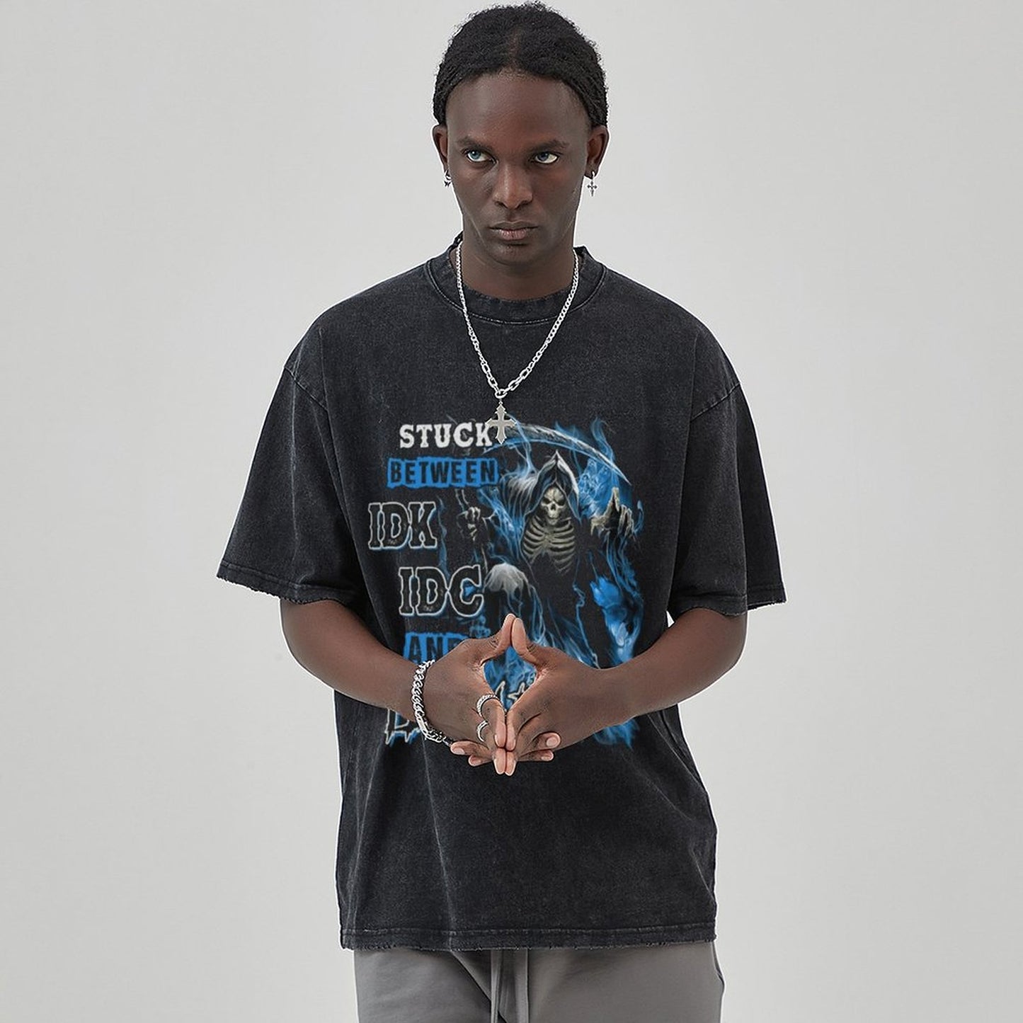 Unisex Vintage Solid Wash T-Shirts 2305104068