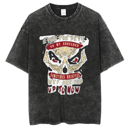 Unisex Vintage Solid Wash T-Shirts 2305104069