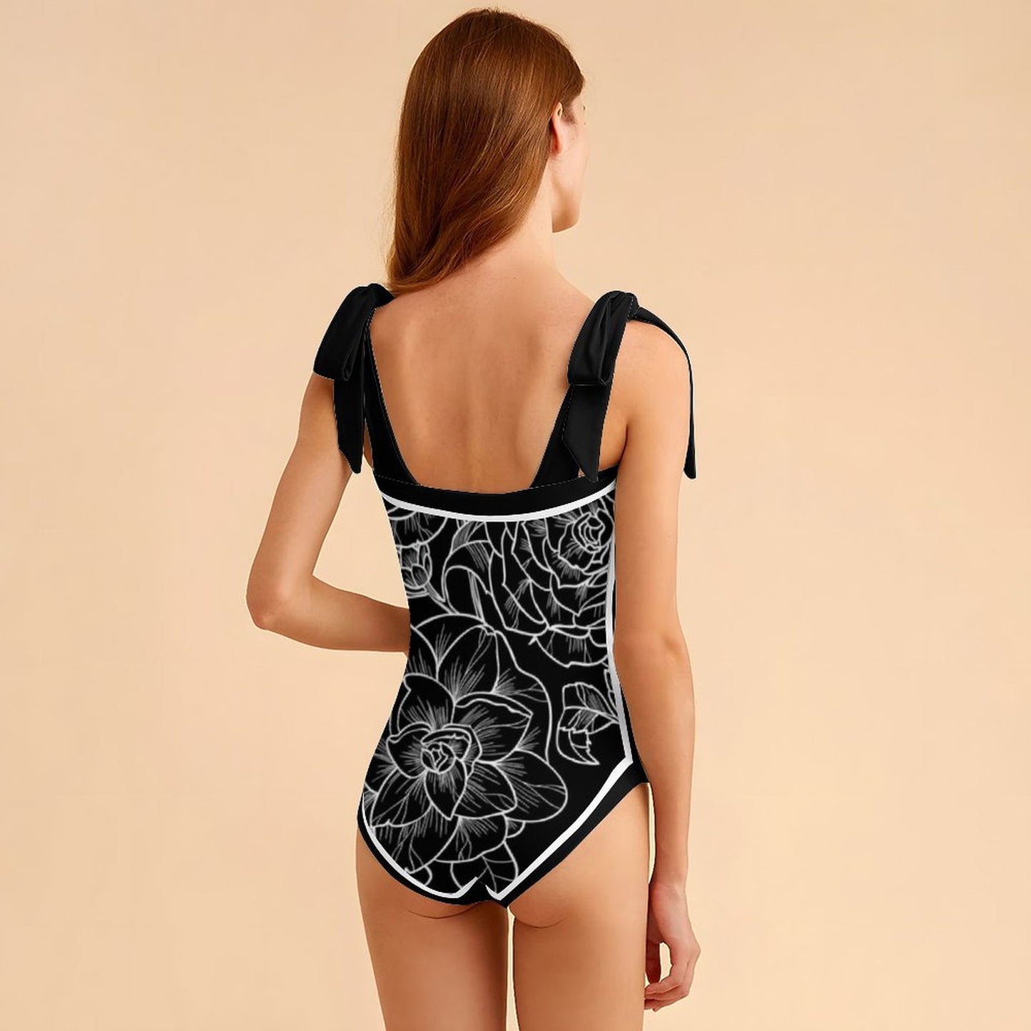 Fashion Printed One Piece Swimsuit And Cover Up 2305106478