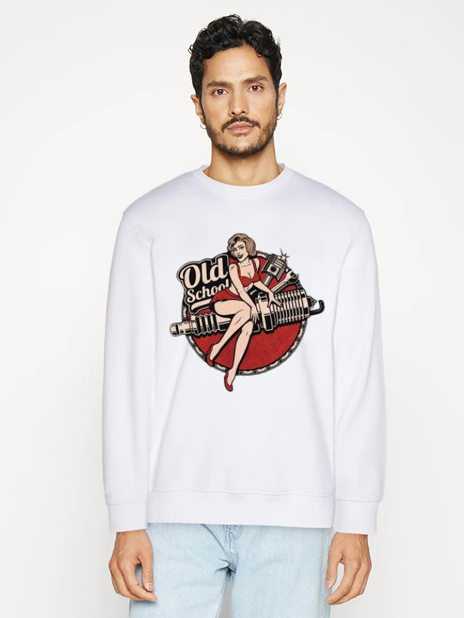 Unisex Round Neck Casual Printed Long Sleeve Sweatshirt