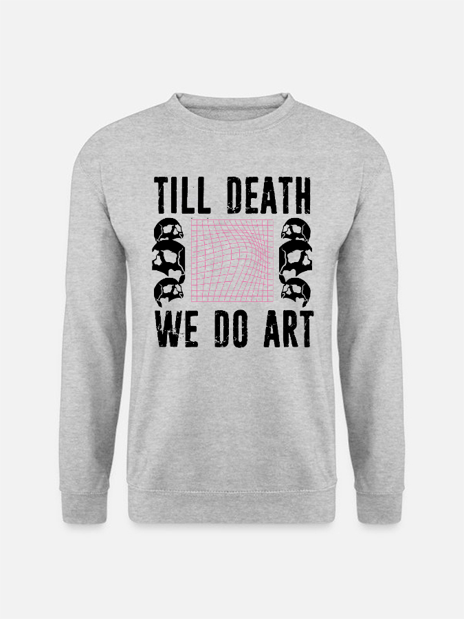 Unisex Round Neck Casual Skull Printed Long Sleeve Sweatshirt