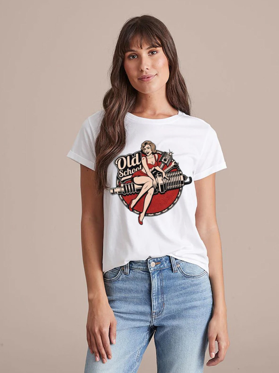 Unisex Round Neck Casual Printed Short Sleeve T-Shirt
