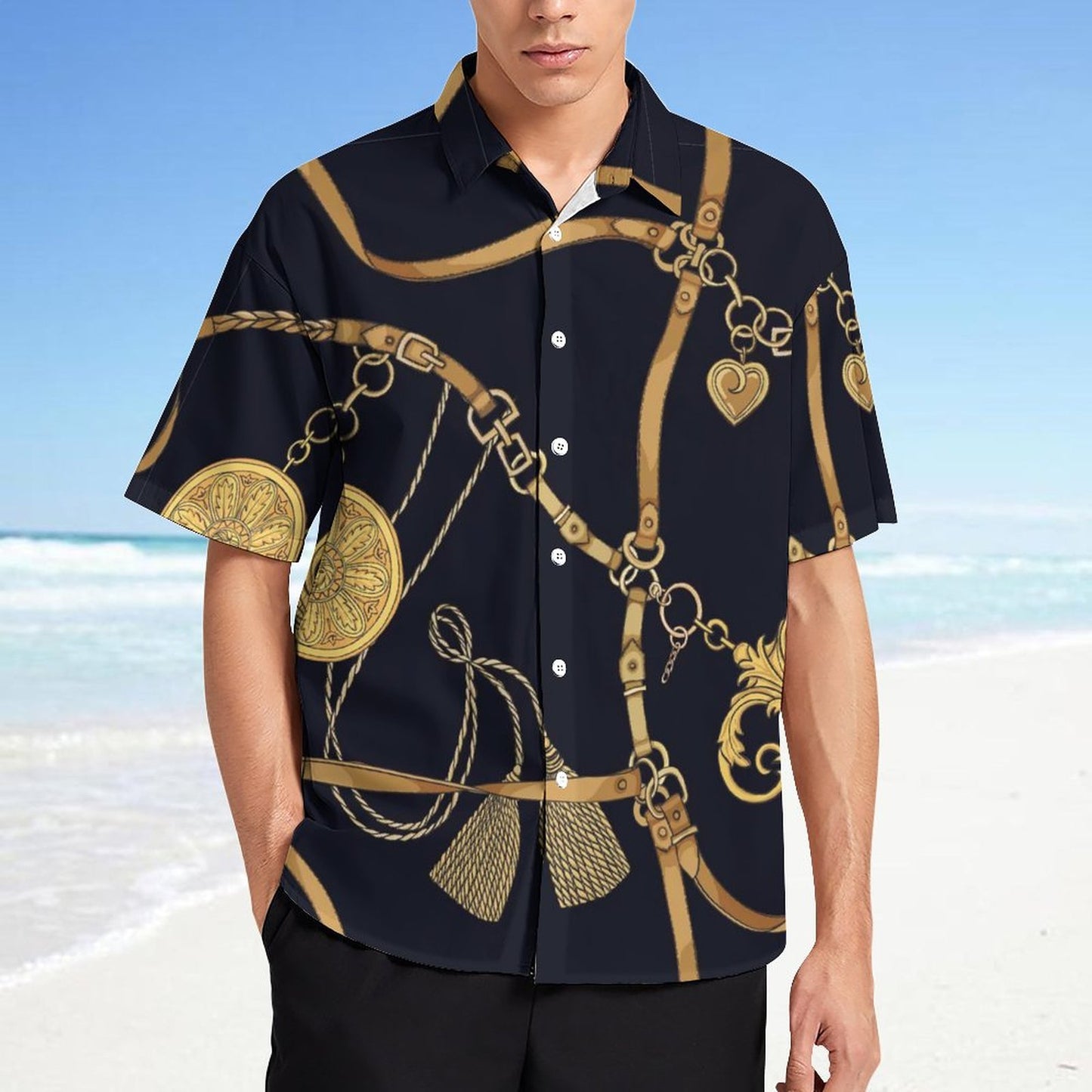 Men's Fashion Casual Printed Short Sleeve Shirts 2306100782