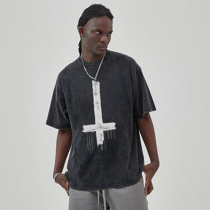 Unisex Vintage Solid Wash T-Shirts 2305103952