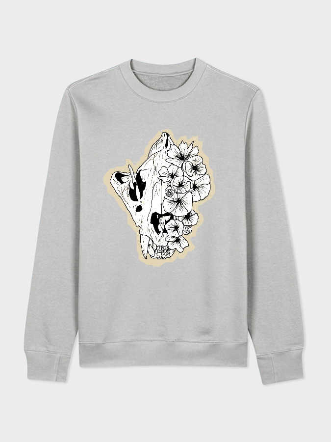 Unisex Round Neck Casual Printed Long Sleeve Sweatshirt