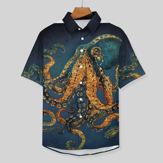 Men's Hawaiian Print Lapel Shirt 2304106415